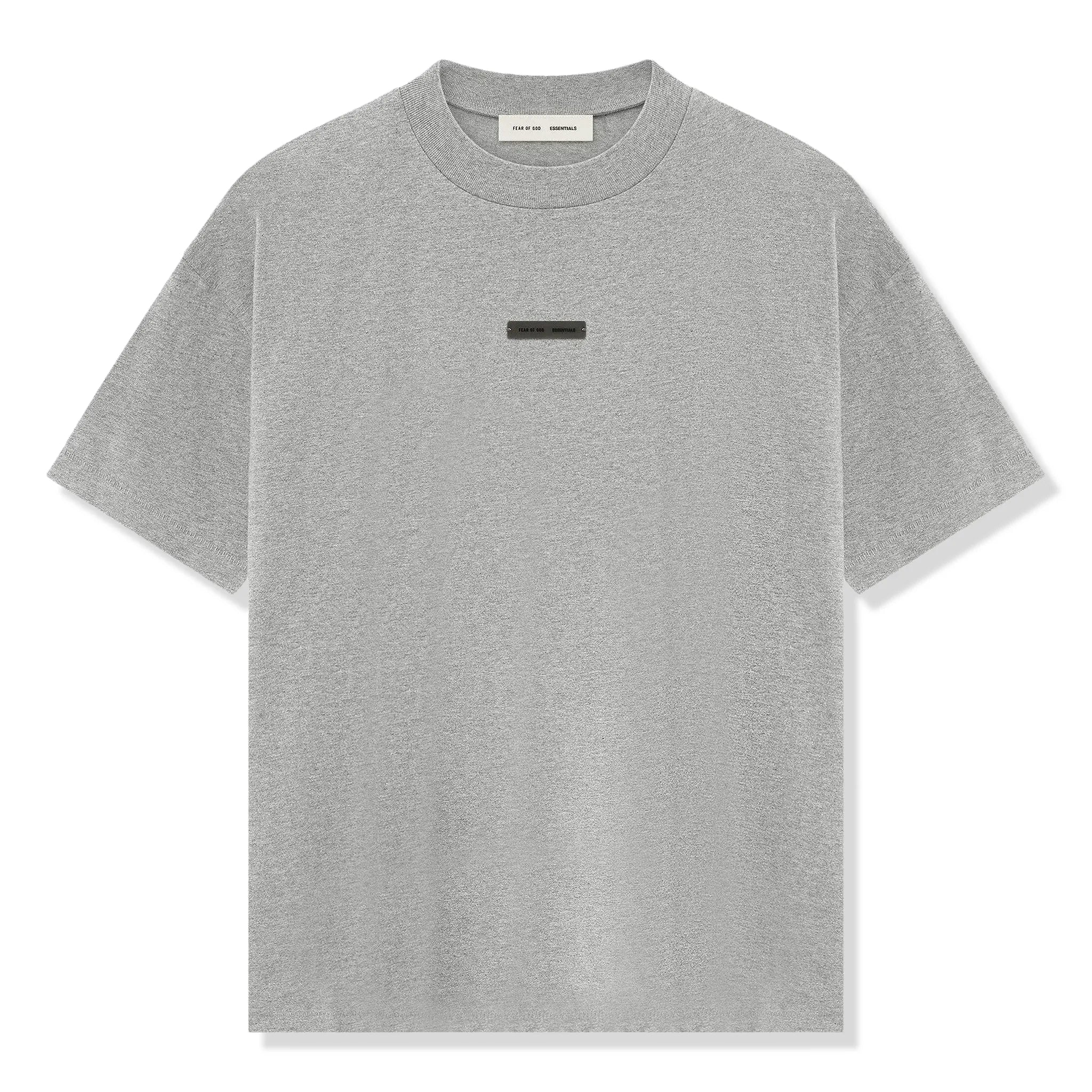 Front View of Fear Of God Essentials Classic Concrete Heather T-Shirt (FW25) 125SP254195F